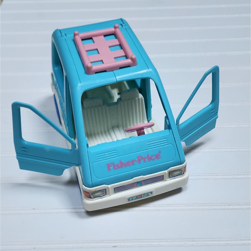 Vintage Fisher-Price 1993 Loving Family Blue Minivan - Picture 5 of 9
